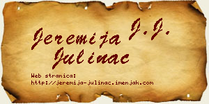 Jeremija Julinac vizit kartica